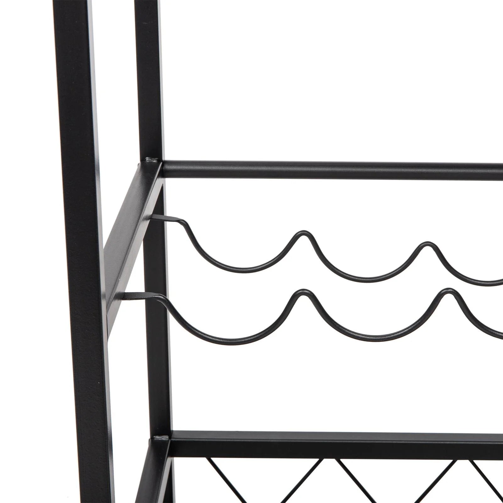Ktaxon 3 Tier Kitchen Trolley Bar Carts for Home Bar Serving Cart w/Wine Rack & Glass Holder, Wheels, Vintage Brown