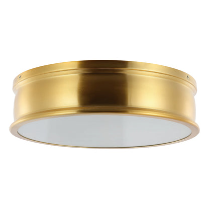 SAFAVIEH Adria 16 in. Modern 3-Light Brass Gold Iron Mount Light with Glass Shade