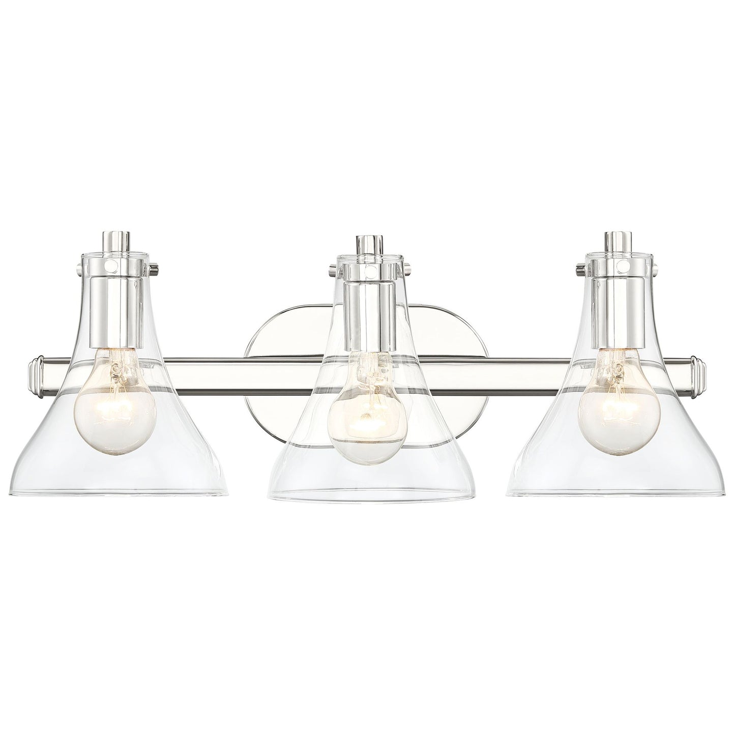 Possini Euro Design Sorren Industrial Modern Wall Light Polished Chrome Hardwire 20 1/2" 3-Light Fixture Clear Glass for Bedroom Bathroom Vanity Home