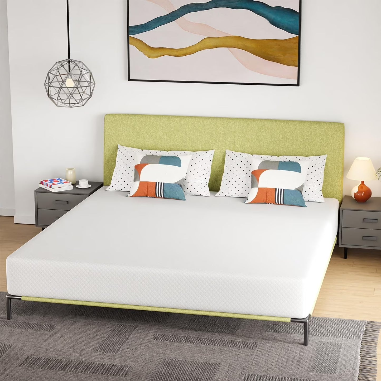 YRLLENSDAN King Size Mattress Medium Firm Mattress Fiberglass Free Certipur-Us Certified Cool Sleep & Comfy Support King Mattress in a Box King Bed Mattress King Memory Foam Mattress, 5 Inch
