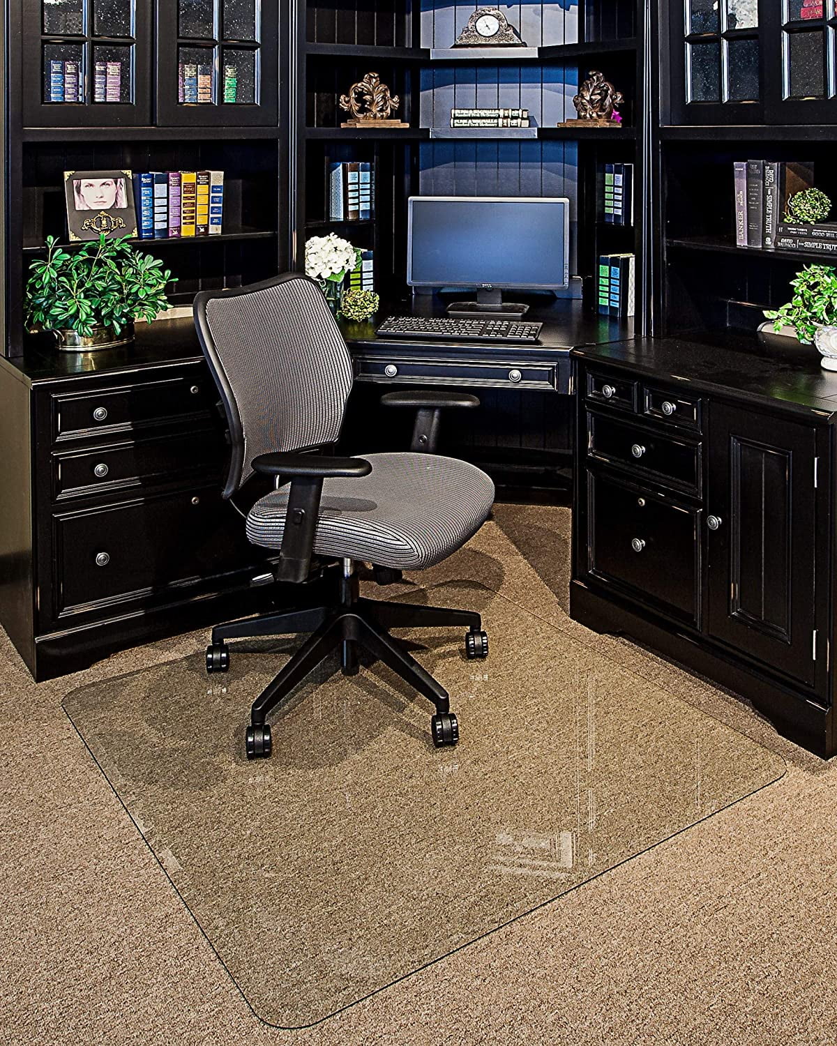 45" x 53" Glass Chair Mat with Exclusive Beveled Edge by Clearly Innovative