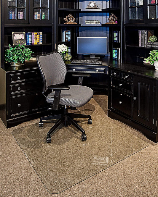 45" x 53" Glass Chair Mat with Exclusive Beveled Edge by Clearly Innovative