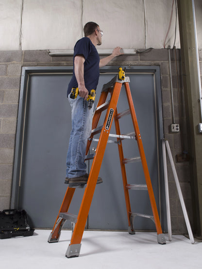 Louisville Ladder 12-Foot Fiberglass Step Ladder, 300-Pound Load Capacity, Type IA, FS1512