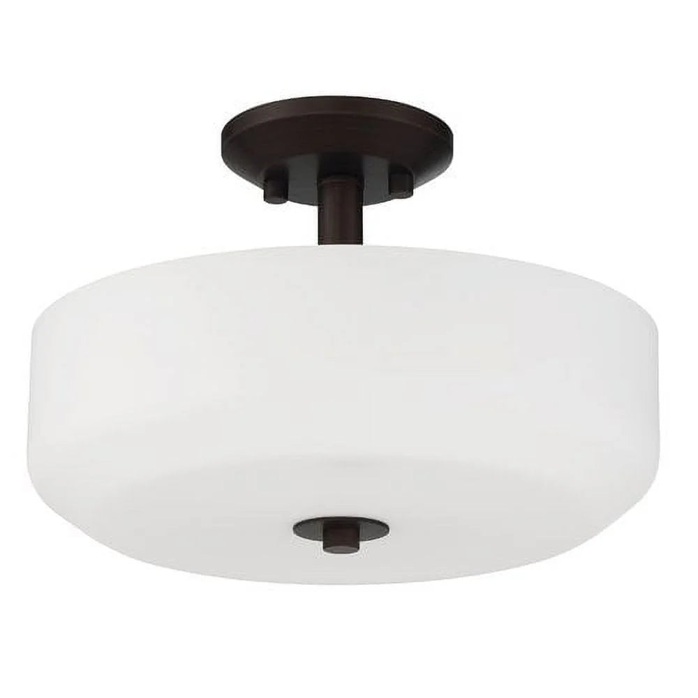 3-Light Quartz Semi-Flush with Opal Glass