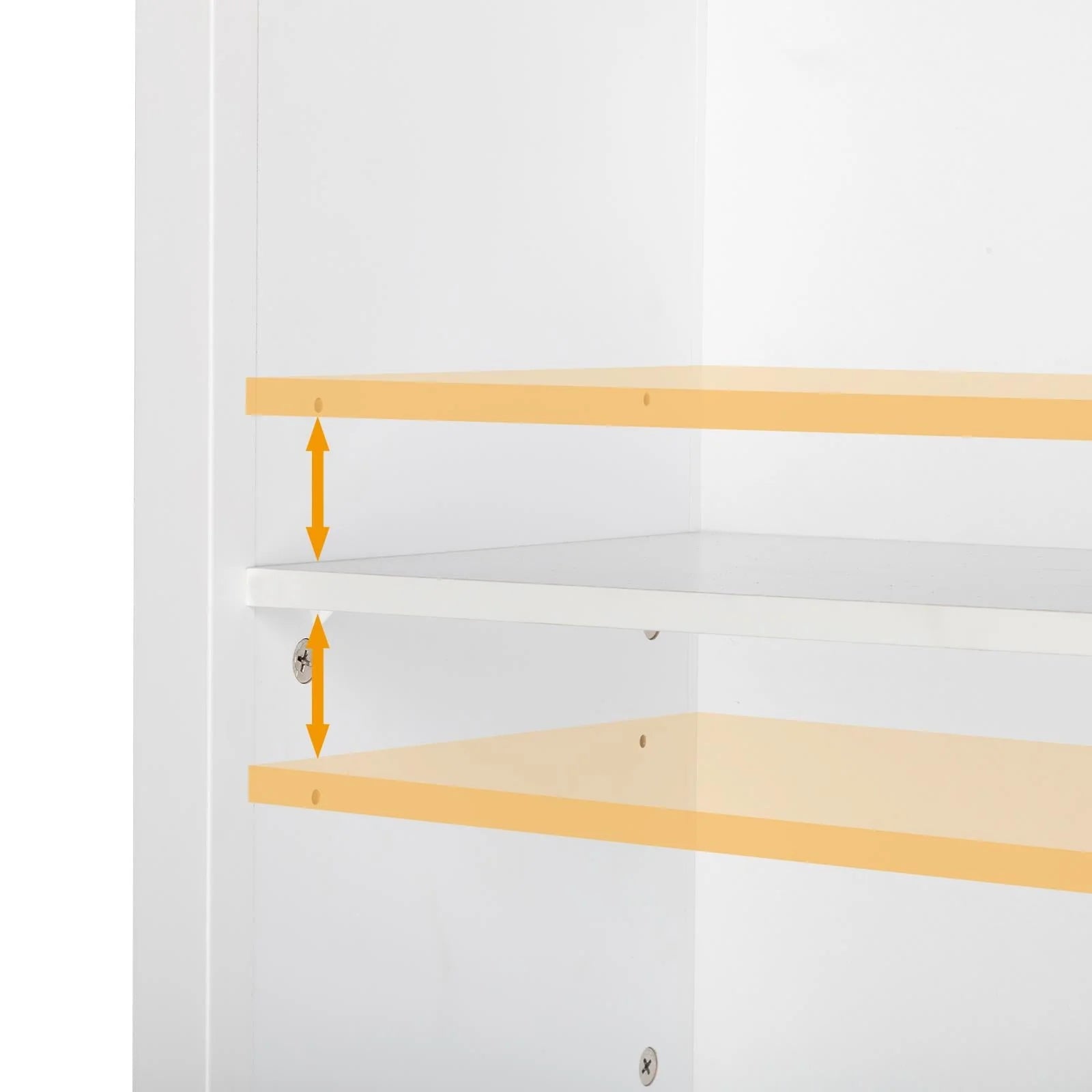 UBesGoo Bookcase with Acrylic Glass Doors 5 Shelves Pantry Cabinet, 70.8 Inch Kitchen Buffet Cupboard Cabinet, White