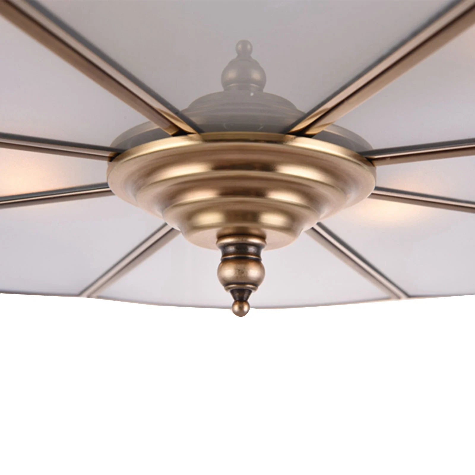 Miumaeov Semi Flush Mount Ceiling Light Fixture 4-Light White Drum Glass Boho Decor Bedroom Kitchen Dining Living Room Entry Foyer Hallway W 18'' X H12''