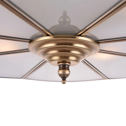 Miumaeov Semi Flush Mount Ceiling Light Fixture 4-Light White Drum Glass Boho Decor Bedroom Kitchen Dining Living Room Entry Foyer Hallway W 18'' X H12''