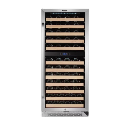 Whynter 24 inch Wine Cooler Refrigerator, 46 Bottle Wine Fridge, Freestanding & Built-in with Reversible Glass Door
