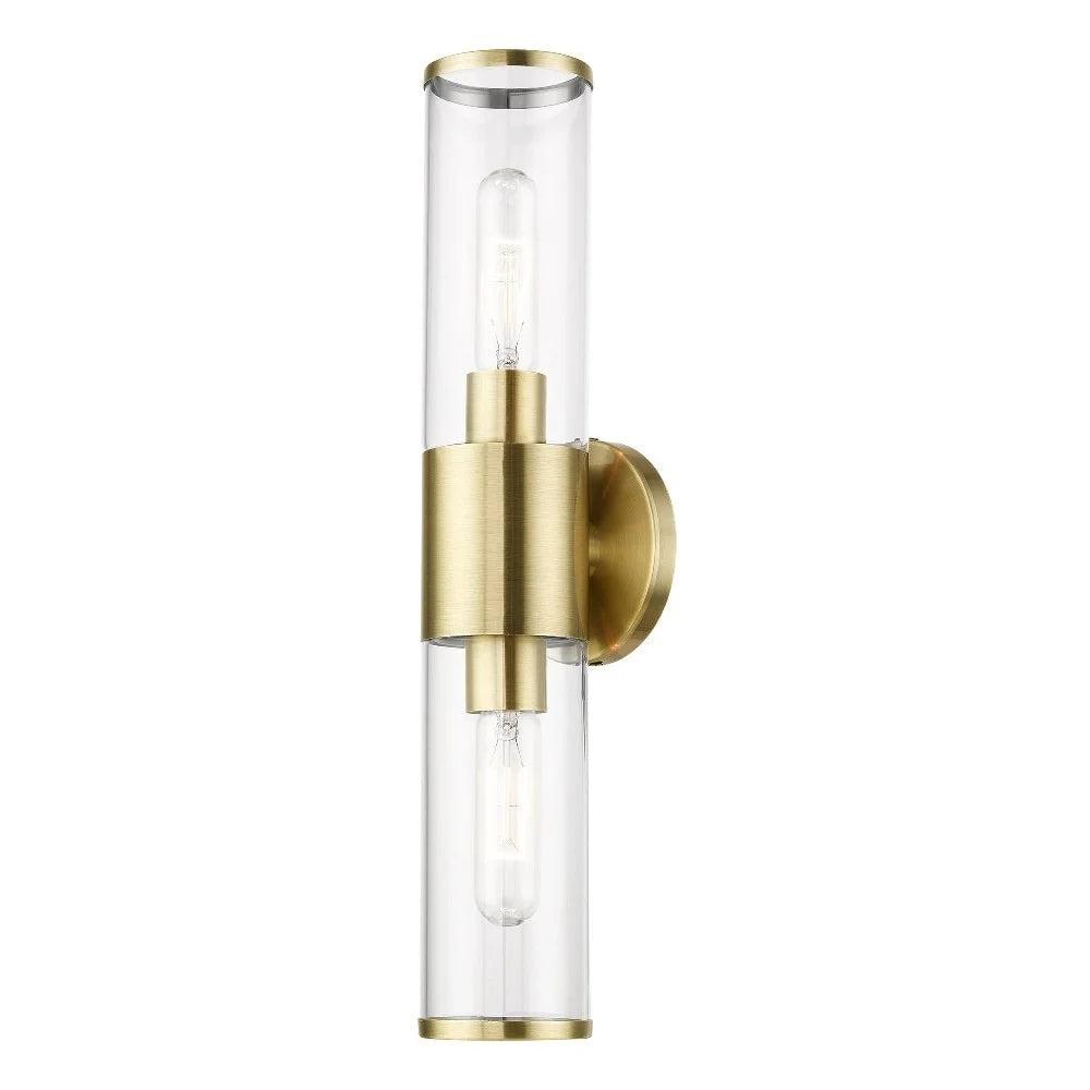 Livex Lighting Banca 2-Light Metal & Glass ADA Vanity Sconce in Polished Chrome