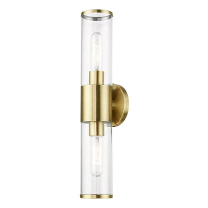 Livex Lighting Banca 2-Light Metal & Glass ADA Vanity Sconce in Polished Chrome