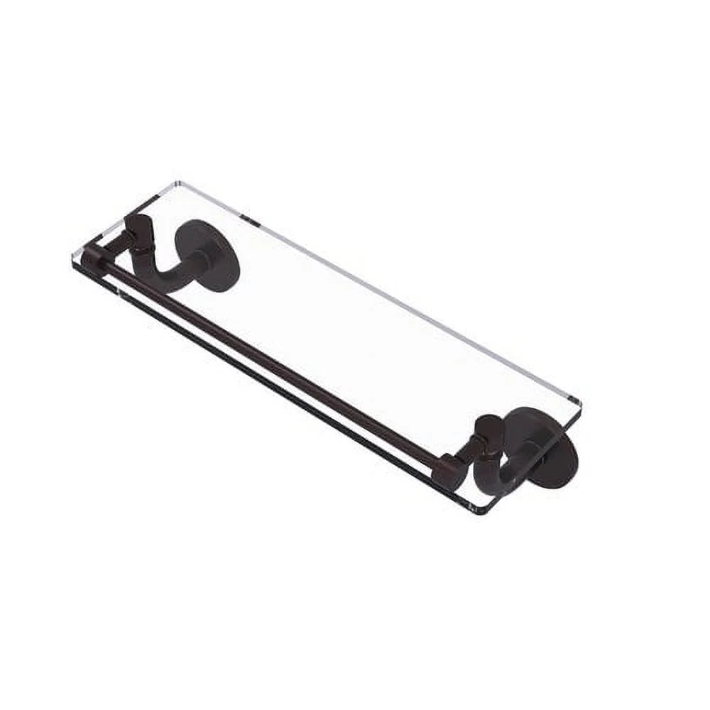 Remi Collection 22 Inch Glass Vanity Shelf with Gallery Rail