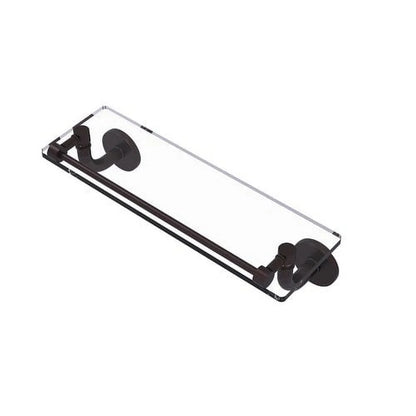 Remi Collection 22 Inch Glass Vanity Shelf with Gallery Rail