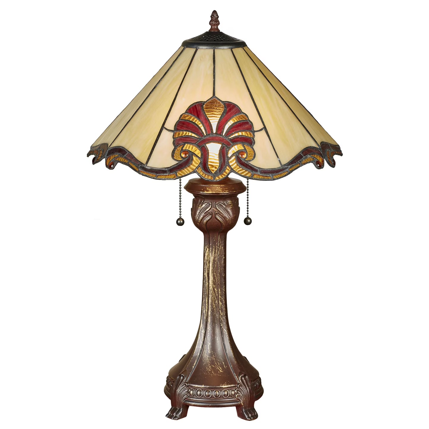 Blythe Hand-Cut Stained Glass Table Lamp Ruby