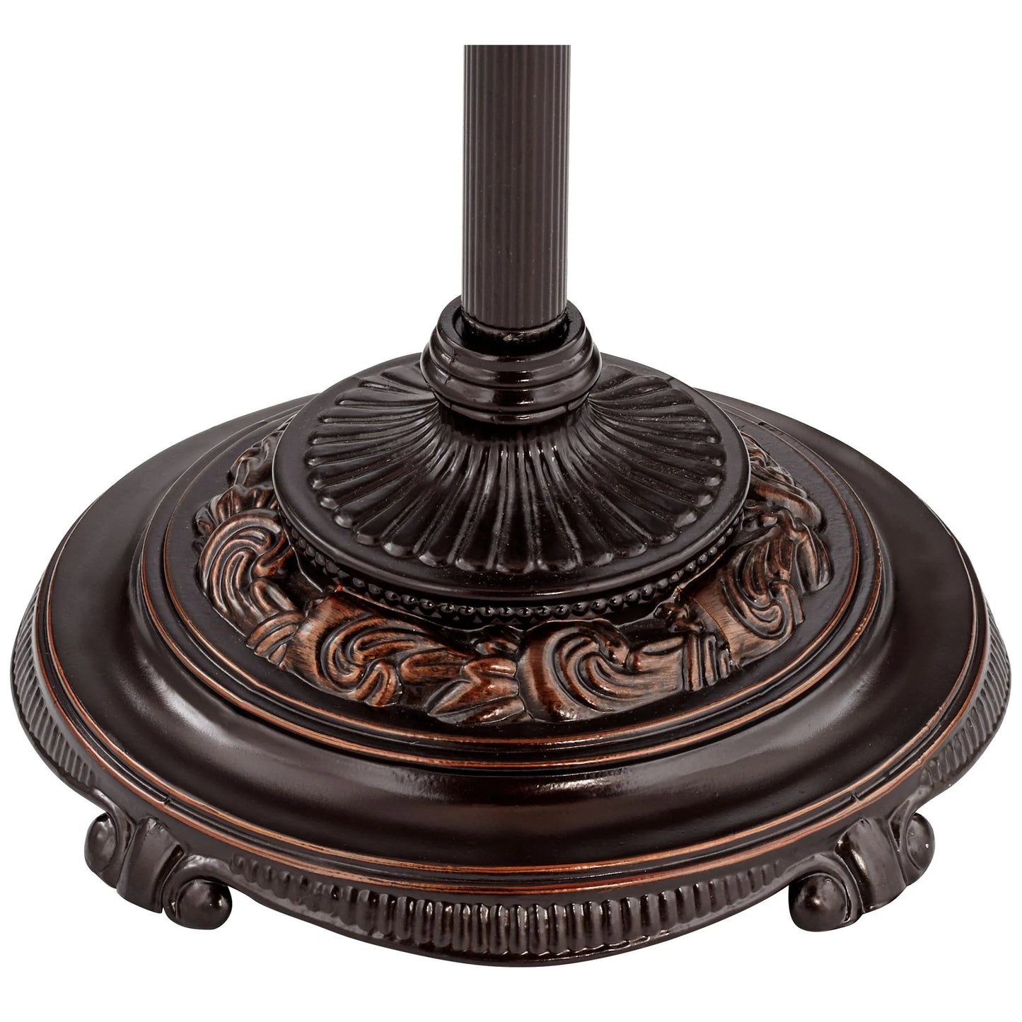 Barnes and Ivy Traditional Floor Lamp 4-Light 63" Tall Lush Bronze Tortoise Glass Font Bell Shade for Living Room Reading Bedroom Office
