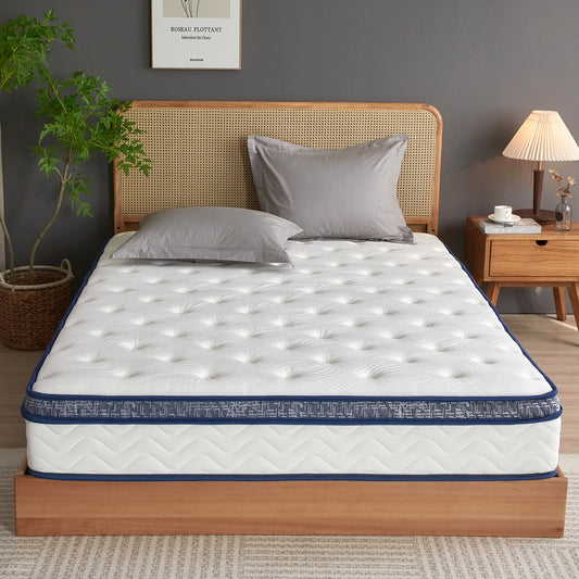 Soges Twin Size 10 Inch Hypoallergenic Hybrid Mattress, Breathable Medium Firm Mattress, Fiberglass Free Cooling Mattress, Individual Pocket Spring Mattress, Mattress in A Box, CertiPUR-US