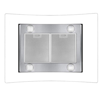 30 inch Island Mount Range Hood 900CFM Tempered Glass 3-Speed Vent Hood Stainless Steel Dishwasher