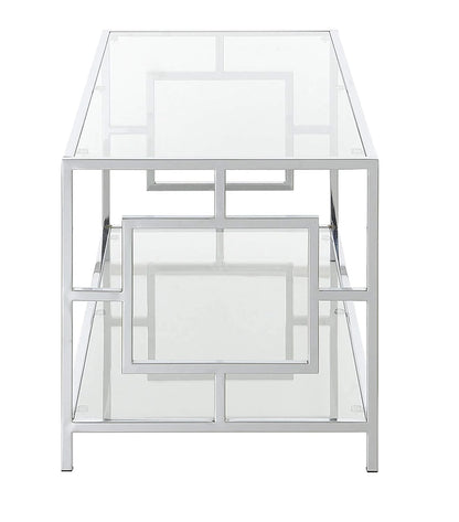 Convenience Concepts Town Square Coffee Table, Clear Glass/Chrome Frame