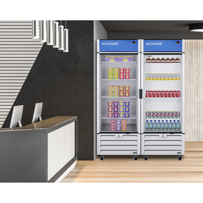 Full-sized glass door commercial display freezer