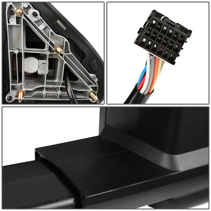 DNA Motoring TWM-016-T888-BK-AM For 2014 to 2017 Silverado/Sierra K2XX Pair of Black Powered + Heated Signal Glass + Manual Extenable Side Towing Mirrors 16