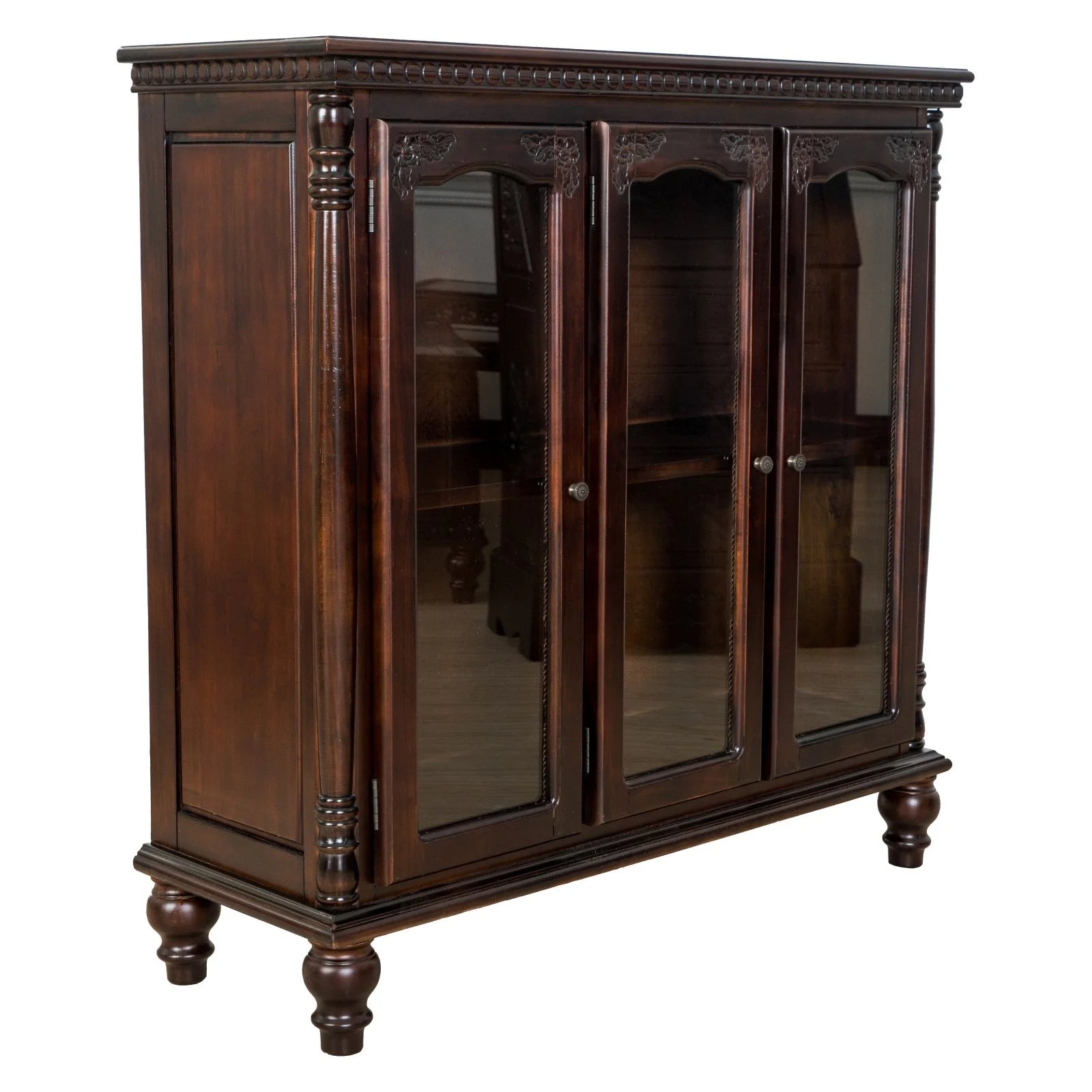 Wayborn Home Furnishings JC010W 39.5 x 39 x 14 in. Glass Door Cabinet - White