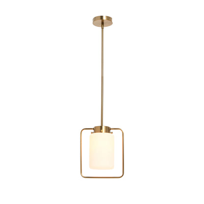 Creative Co-Op Robert Stevenson Lighting Ezra - Metal and Frosted Glass Convertible Flush Mount/Pendant Ceiling Light, Brushed Brass