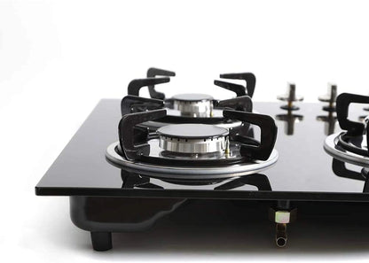 Miumaeov Gas Cooktop 30" Tempered Glass Gas Hob LPG/NG Cooktops Cooker Cooktop High Power Burners Kitchen Cooktop Black