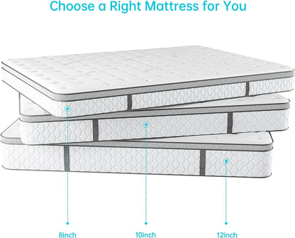 Size Mattress, Serweet 12 Inch Gel Memory Foam Hybrid Mattress in a Box, Fiberglass Free, Breathable Bed Mattress for Cooler Sleep Supportive & Pressure Relief, Medium Firm Feel