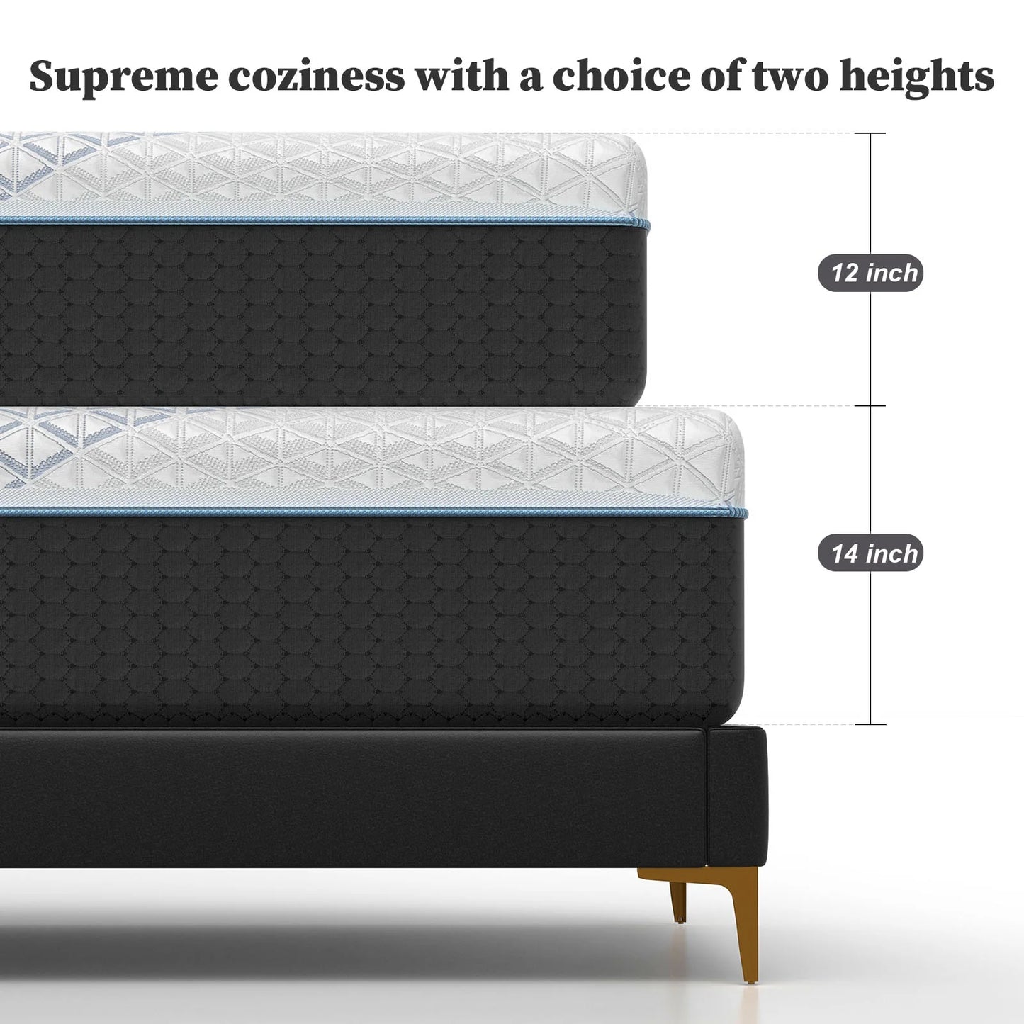 12 Inch Queen Green Tea Memory Foam Mattress for Cool Sleep & Pressure Relief, Bed in a Box, Removable Cover No Fiberglass, CertiPUR-US Certified