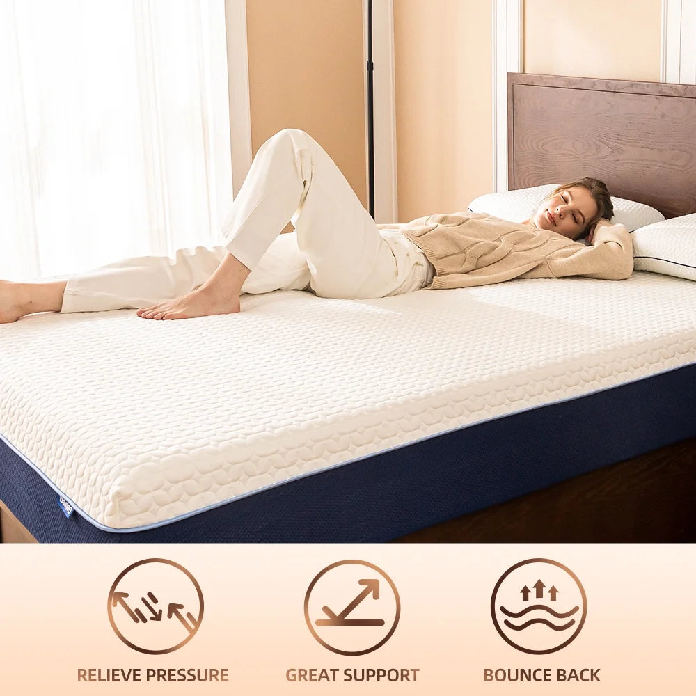 Gelsea 8" Twin Cooling Gel Memory Foam Mattress in a Box, Medium Firm, Graphite-Infused & Fiberglass-Free, CertiPUR-US Certified