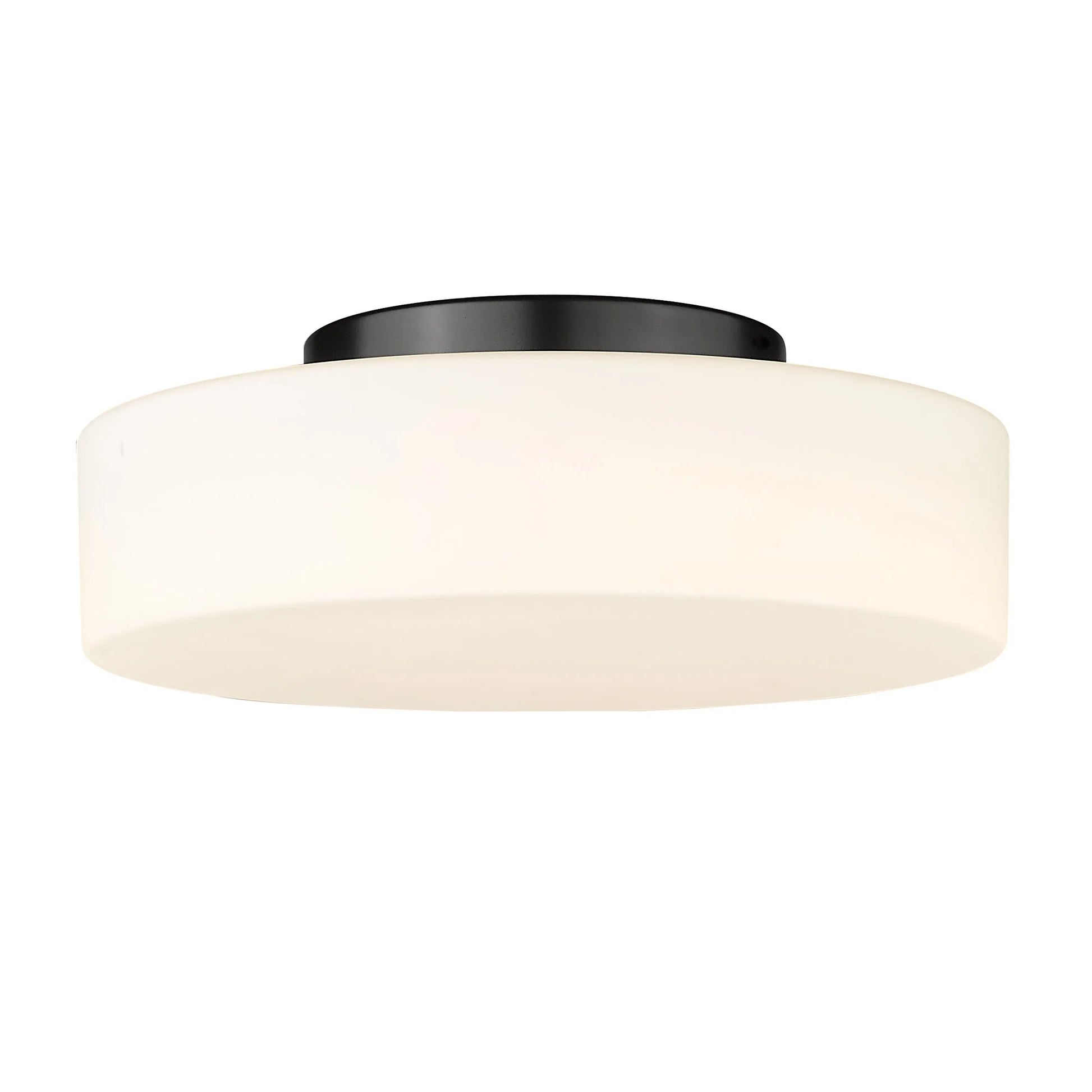 Toli LED Flush Mount in Matte Black and Opal Glass