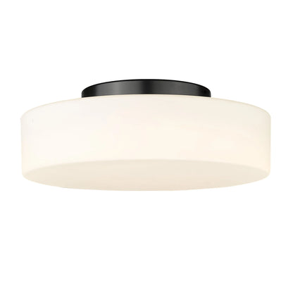 Toli LED Flush Mount in Matte Black and Opal Glass