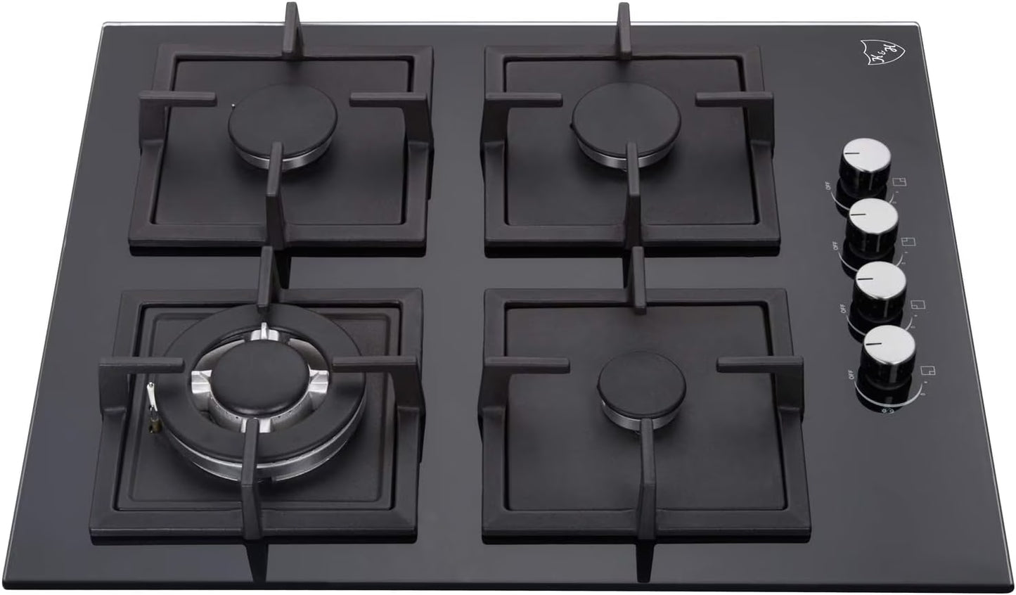 K& H 4 Burner 24 Inch Built-in LPG/Propane Gas Stove Top Glass Surface Cast Iron Cooktop UL/ETL Certified 4-GCW-LPG