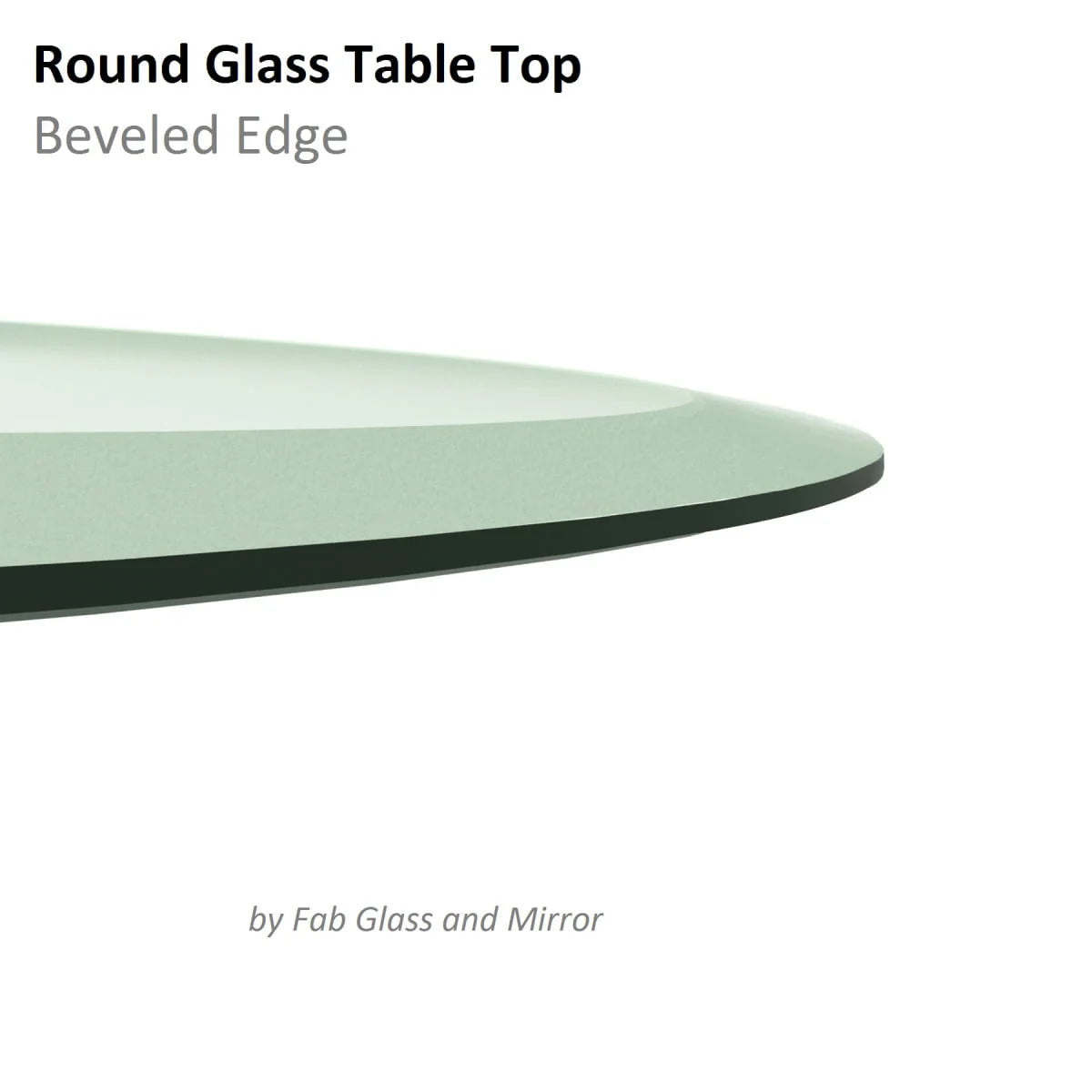 Fab Glass and Mirror Round 0.5-Inch Thick Beveled Polish Tempered Glass Table Top
