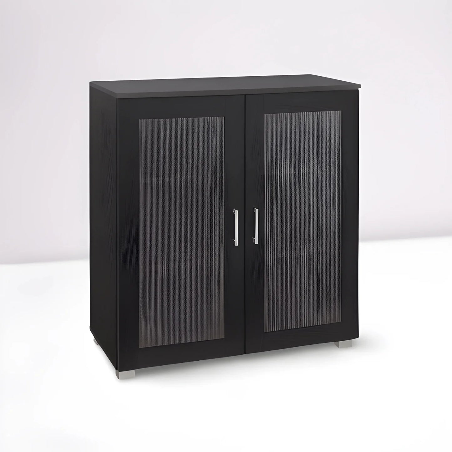 Kings Brand Furniture Wood Curio Accent Cabinet with 2 Frosted Glass Doors, 3 Inner Shelves, White