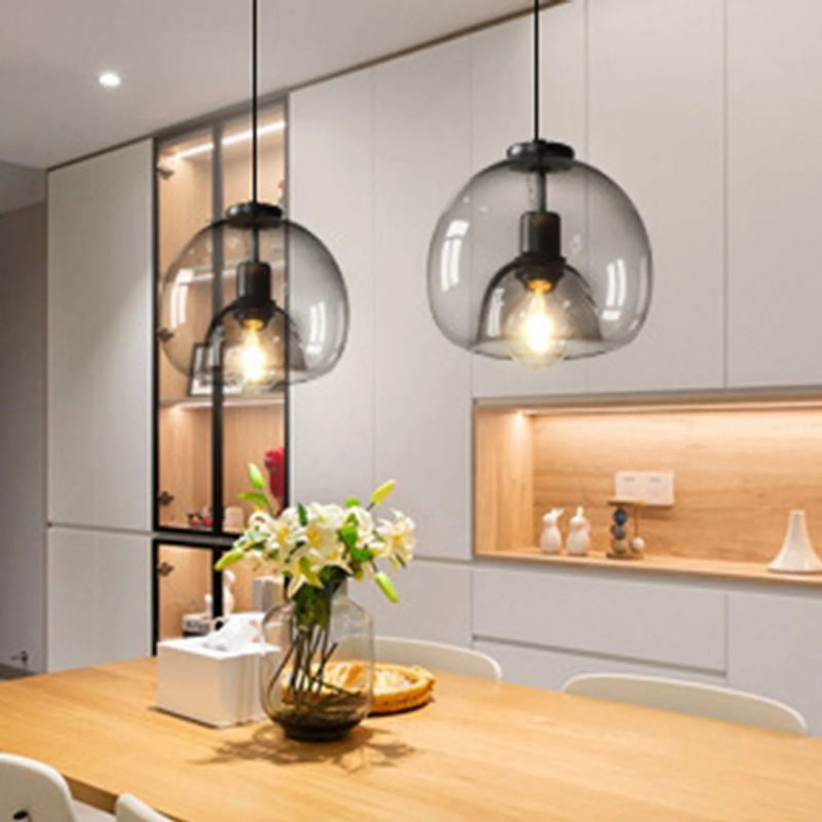 Arturesthome Black Spherical Glass Pendant Light