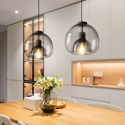 Arturesthome Black Spherical Glass Pendant Light