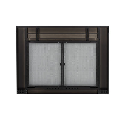 Pleasant Hearth Warming AN-1012 Alpine Fireplace Glass Door for Masonry Fireplaces, Large, Black