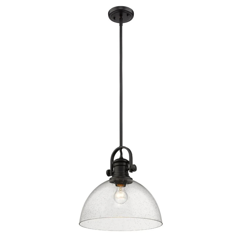 Hines 1 Light Pendant in Chrome with Seeded Glass