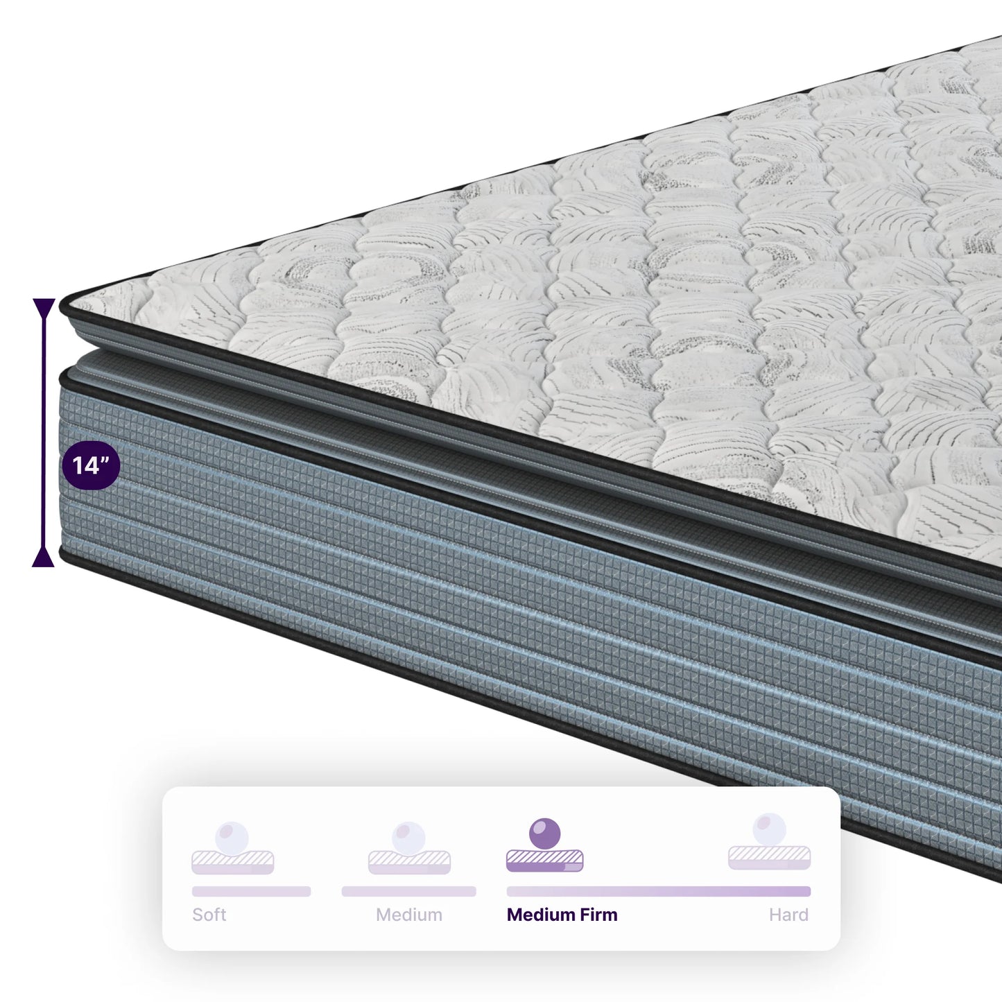 NapQueen Isabella 14'', Queen Hybrid Pillow Top Mattress, Fiberglass-Free, Adult