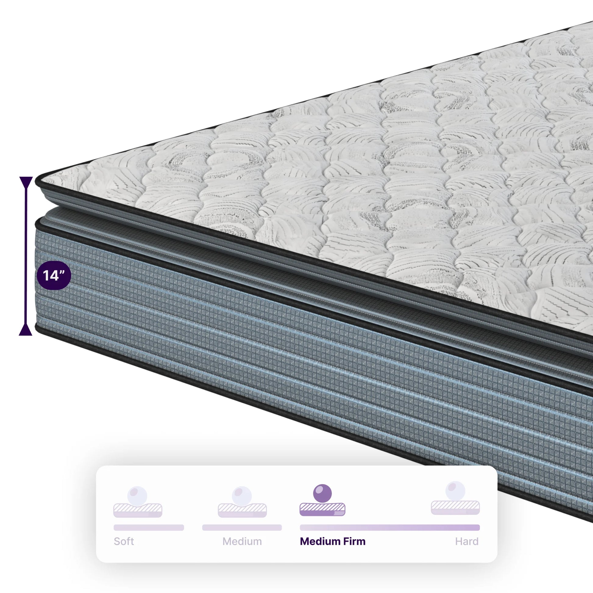 NapQueen Isabella 14'', Queen Hybrid Pillow Top Mattress, Fiberglass-Free, Adult
