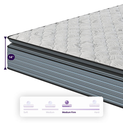 NapQueen Isabella 14'', Queen Hybrid Pillow Top Mattress, Fiberglass-Free, Adult