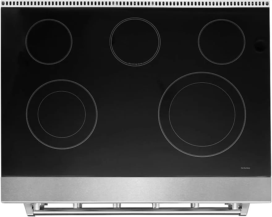 KOSTCH 36 inch Electric Range, 5-Burner Cooktop with 6.0 cu ft Convection Oven, Glass Top, in Stainless Steel