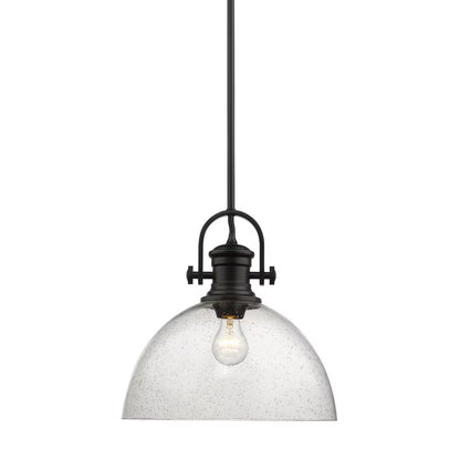 Hines 1 Light Pendant in Chrome with Seeded Glass