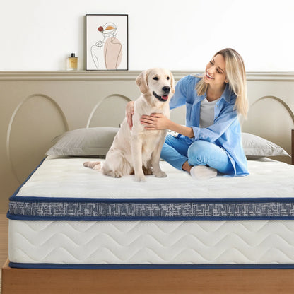 Soges Twin Size 10 Inch Hypoallergenic Hybrid Mattress, Breathable Medium Firm Mattress, Fiberglass Free Cooling Mattress, Individual Pocket Spring Mattress, Mattress in A Box, CertiPUR-US
