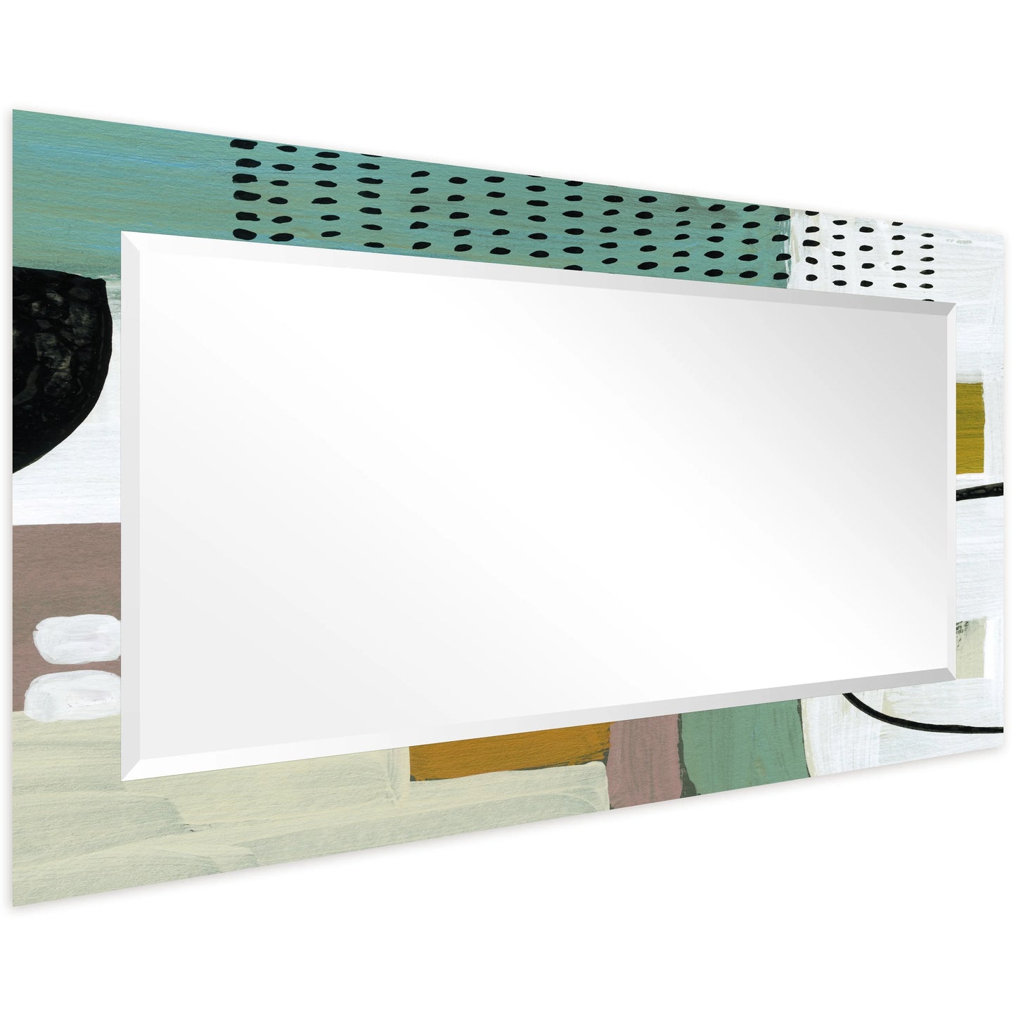 Empire Art Direct TAM-140604-5428 'Introductions'Rectangular Beveled Mirror on Free Floating Printed Tempered Art Glass