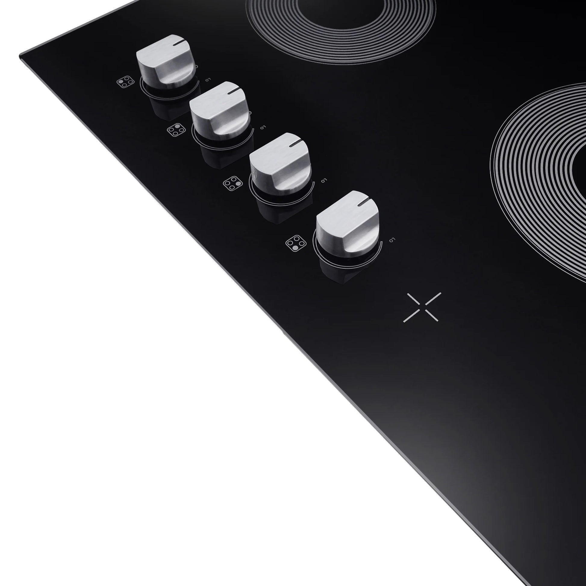 24 in. Electric Ceramic Glass Cooktop with 4 Elements Dual Zone Element