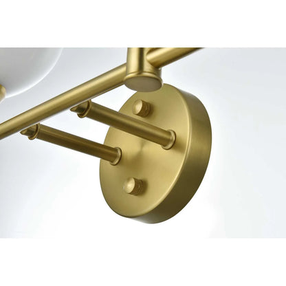 Collier 4 light Brass and Frosted white glass Wall sconce