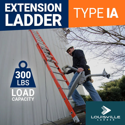 Louisville Ladder 40-Foot Fiberglass Extension Ladder, 300-Pound Load Capacity, Type IA, FE3240
