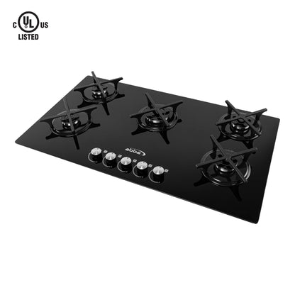 Gas On Glass Cooktop with Sealed Burners, Tempered Glass Table with 1 Ultra Fast Burner, Easy to Clean, 36 in , Abba Appliances