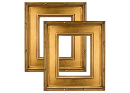 Creative Mark Museum Plein Aire Ornate Picture Frame - 11x14" - Gold Leaf - Pack of 2, High-End Antique Style Frames - Open Back with No Glass or Backing